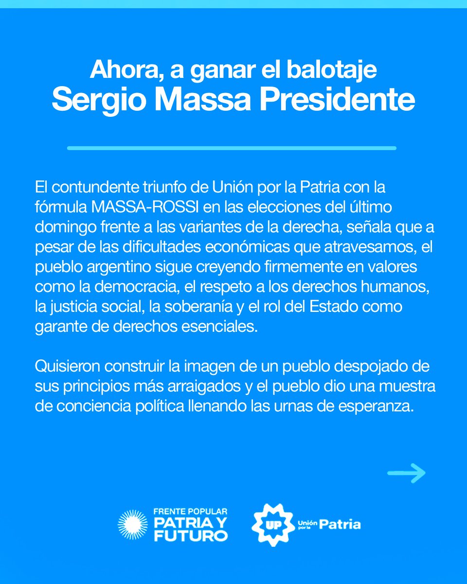 A militar para ganar 
<a href="/SergioMassa/">Sergio Massa</a> PRESIDENTE 🇦🇷
👇