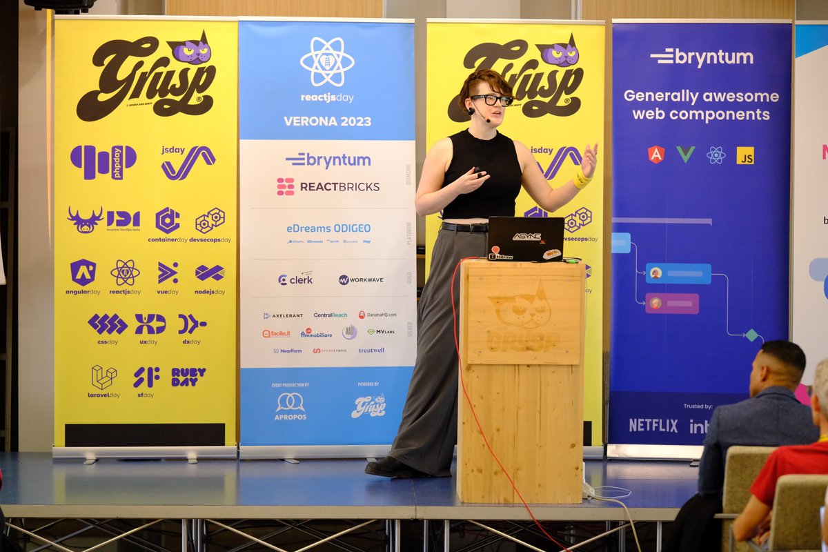 We've had a busy and exciting week full of events! Our very own @rachelnabors was at @reactjsday today, telling the story of their work leading the release of react.dev.