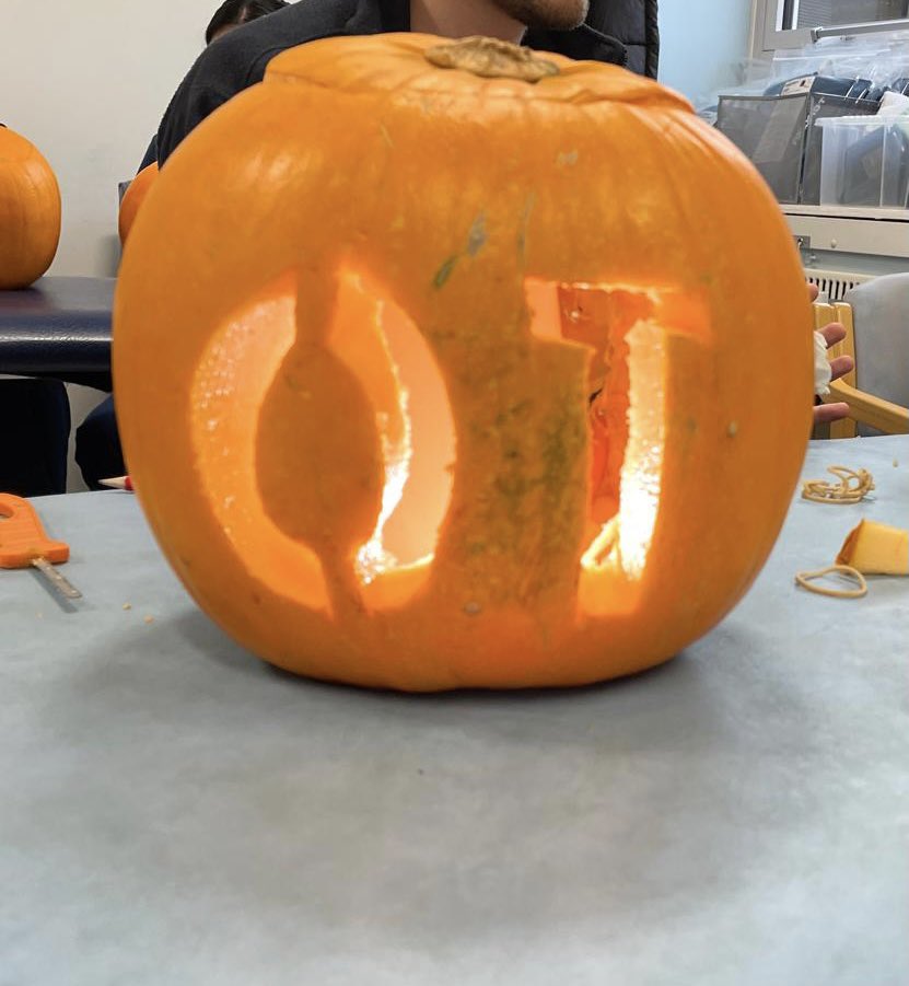 Well being hour at lunch today, Pumpkin carving fun with OT &amp; Physio! 🎃🎃