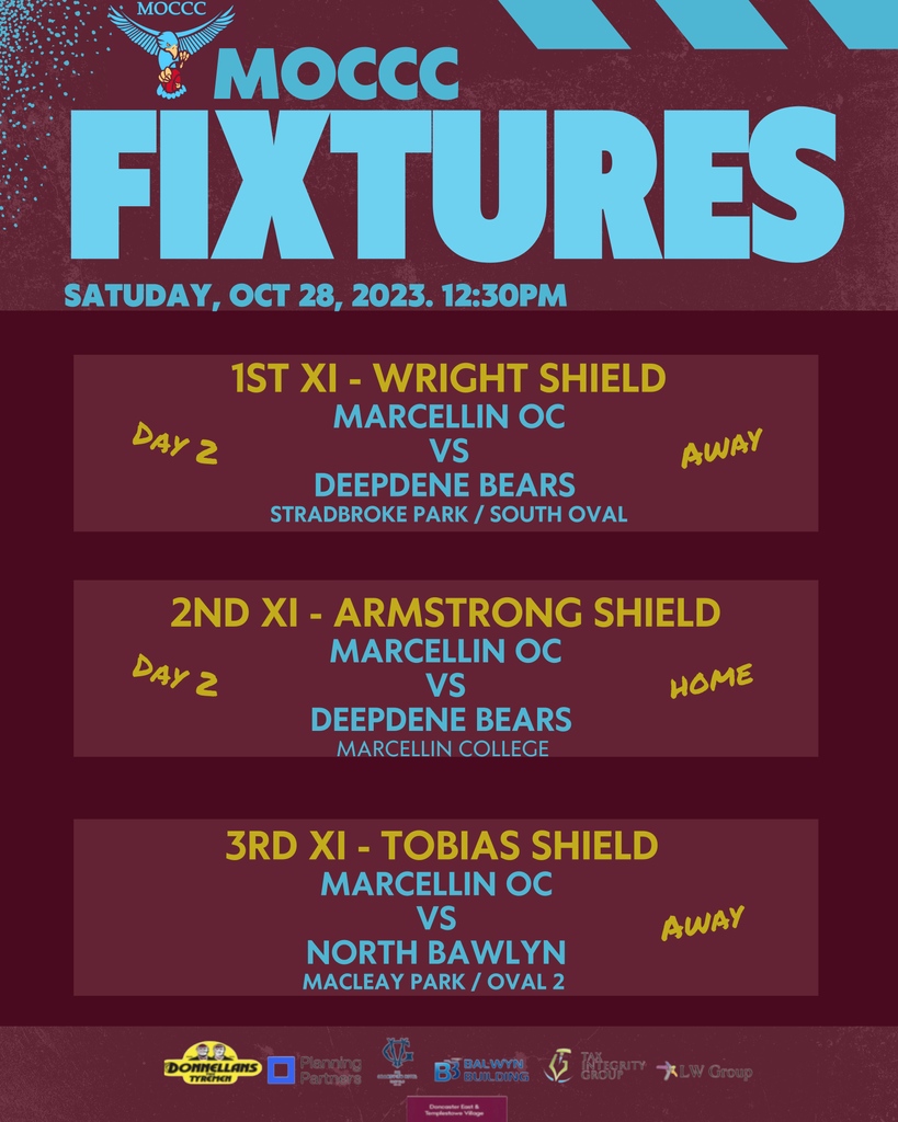 Todays matches, get down and support the teams 🏏