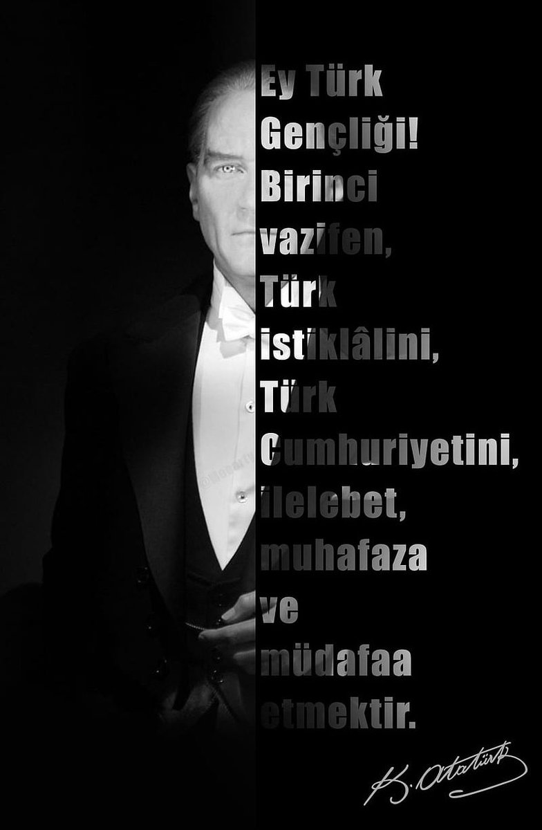 Cumhuriyet, 1 gün sonra 100 yaşına girecek. 🇹🇷

"Ey Türk gençliği! Birinci vazifen, Türk istiklalini, Türk Cumhuriyetini ilelebet muhafaza ve müdaafa etmektir." 🇹🇷