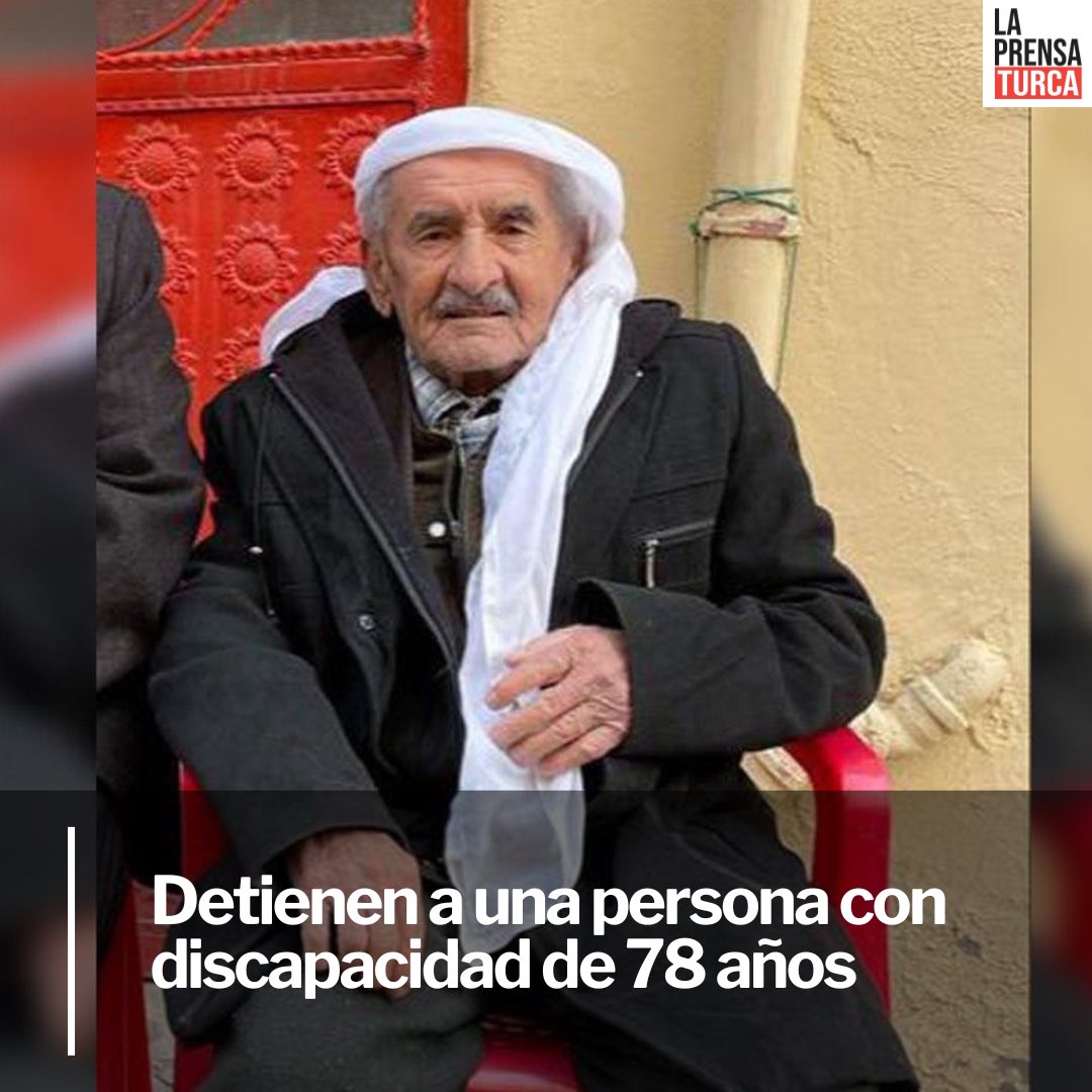 laprensaturca's tweet photo. Emin Soyal, de 78 años, cuyo corazón funciona con un marcapasos, fue detenido a pesar de su informe de discapacidad del 91%. https://t.co/xb3Iv94Rfw https://t.co/uNJxpGqMku