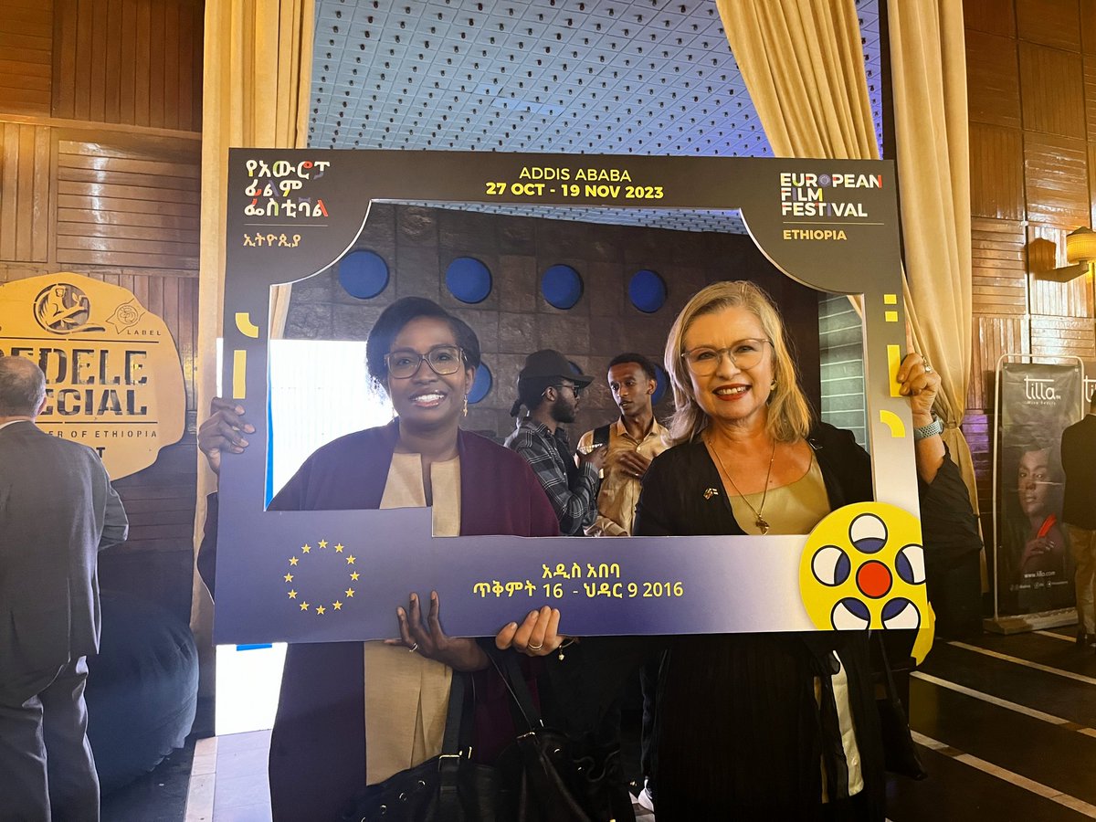 LeylaTraore's tweet photo. Grand opening of the EU Film Festival in Addis today, showcasing 22 award-winning #EU films 🏆, #EUAfrica collab., Ethiopian short films. Kudos to @EUtoEthiopia and Amb. @RolandKobia for the excellent organization. Honored to represent @EIBGlobal, which supports this event 🎬🇪🇺🇪🇹 https://t.co/XfsMfYwe4B