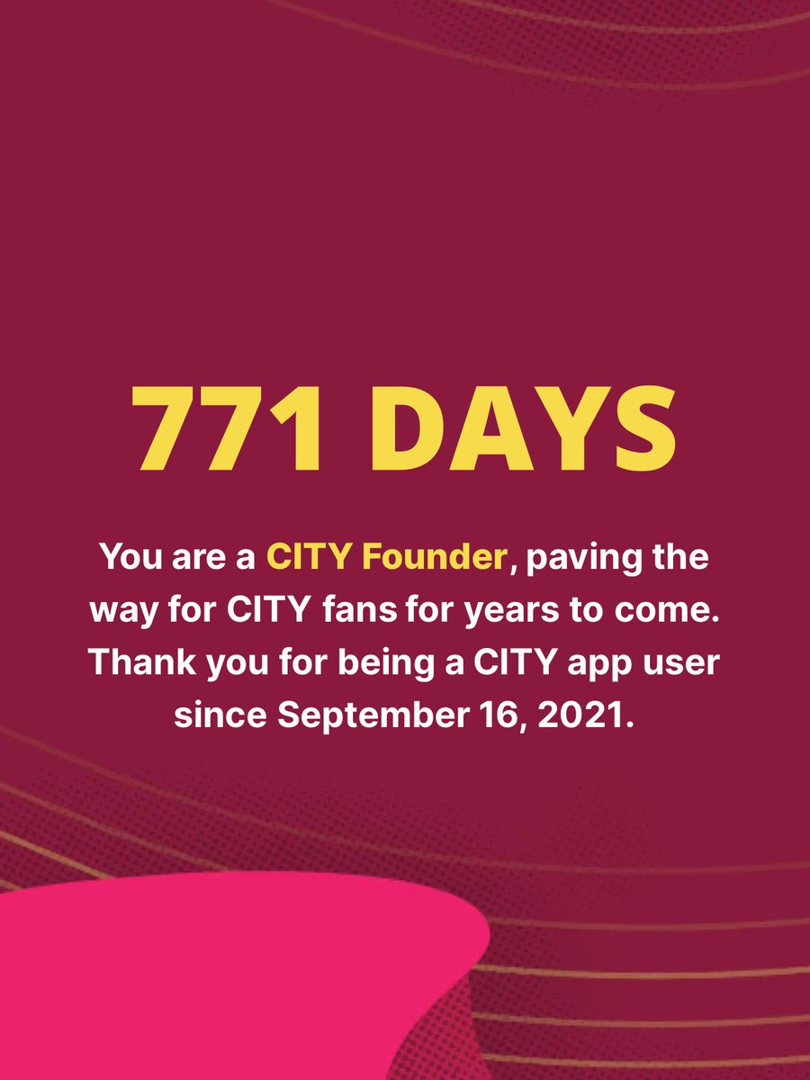 mightyrgrs's tweet photo. most days i’ve seen so far is 772.
I’m #AllForCITY! Check out my 2023 #CITYReplay. Get yours in the CITY app. https://t.co/7yCibZquP7