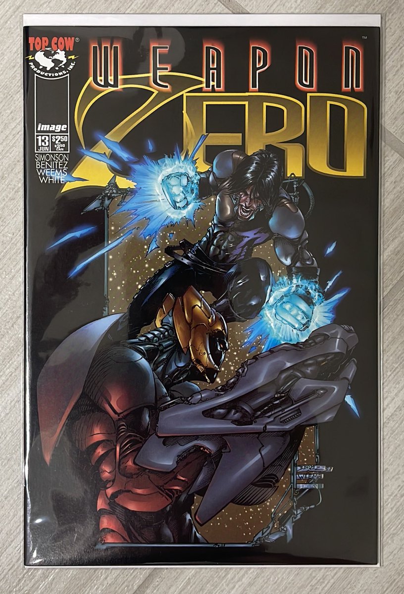 rholmes0520's tweet photo. The second @TopCow classic tonight is Weapon Zero #13!  Sci-fi greatness from Simonson, Benitez, Weems, and White #WeaponZero #topcow #comics https://t.co/EBSAVLcOEA