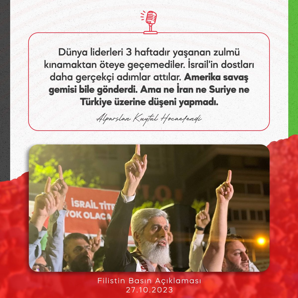 Dünya liderleri 3 haftadır yaşanan zulmü kınamaktan öteye geçemediler. İsrail'in dostları daha gerçekçi adımlar attılar. Amerika savaş gemisi bile gönderdi.   Rizespor - Galatasaray #RizevGs Gazzeiçin TekYürek #FilistinDirenişiniDestekliyoruz