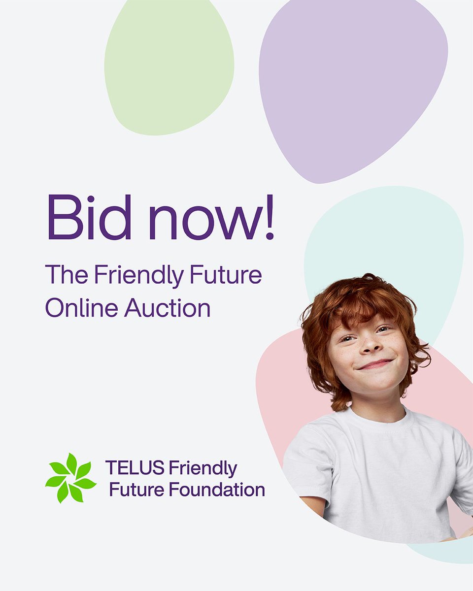 The <a href="/FriendlyFuture/">TELUS Friendly Future Foundation</a> Online Auction is back! From hotel stays, entertainment, technology, sporting events and more, check out all of the amazing items you can bid on in support of youth mental health and well-being: friendlyfutureauction.com  bit.ly/3FD8yqV