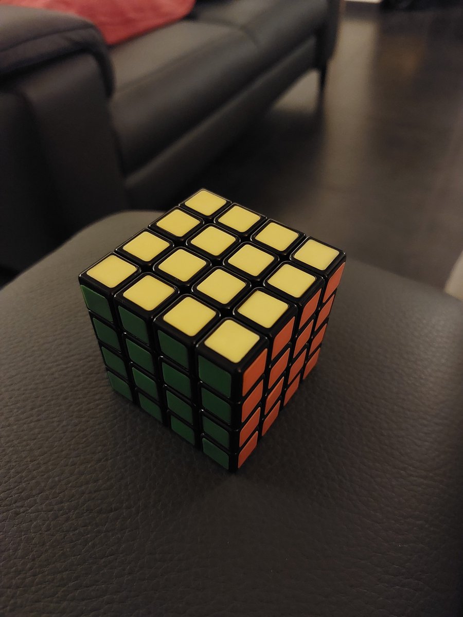 Solved for the first time. 

Never did 3x3, immediately went for 4x4. But once the sides are paired it's just like 3x3 I suppose.