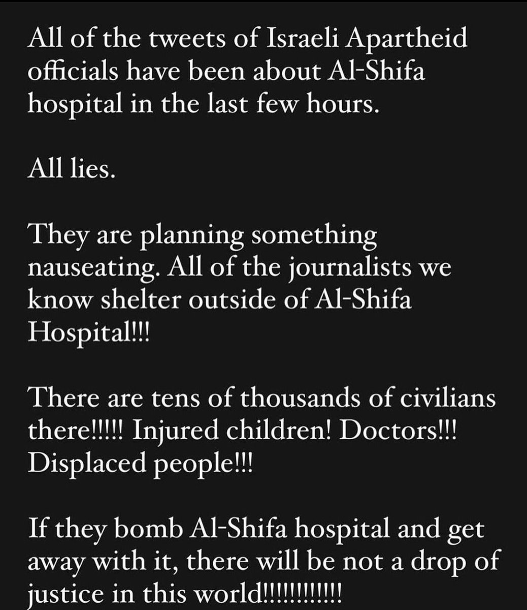 Bawkamaal's tweet photo. They're planning to bomb another Al shifa hospital. F you israel
#starlinkforgaza https://t.co/a6PDQXq88l