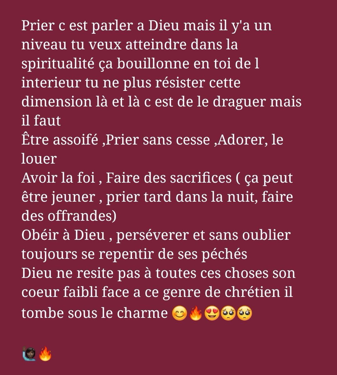 maxence_kouassi's tweet photo. Draguons le spirituellement afin que notre joie soit parfaite 🔥🔥🔥🔥🙋🏿🙋🏿🙋🏿🙋🏿
Je parle à quelqu'un? https://t.co/NX7cZue6iL