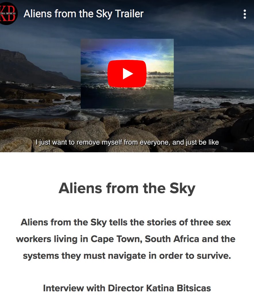 WMoving_S's tweet photo. We interview ALIENS FROM THE SKY Director Katina Bitsicas @indiememphis
#sexwork #sexworkerart #sexworker #southafrica #humanrights #experimentaldocumentary #policecorruption #advocacy
https://t.co/L1JKT1VfMx https://t.co/26WQxCaKte