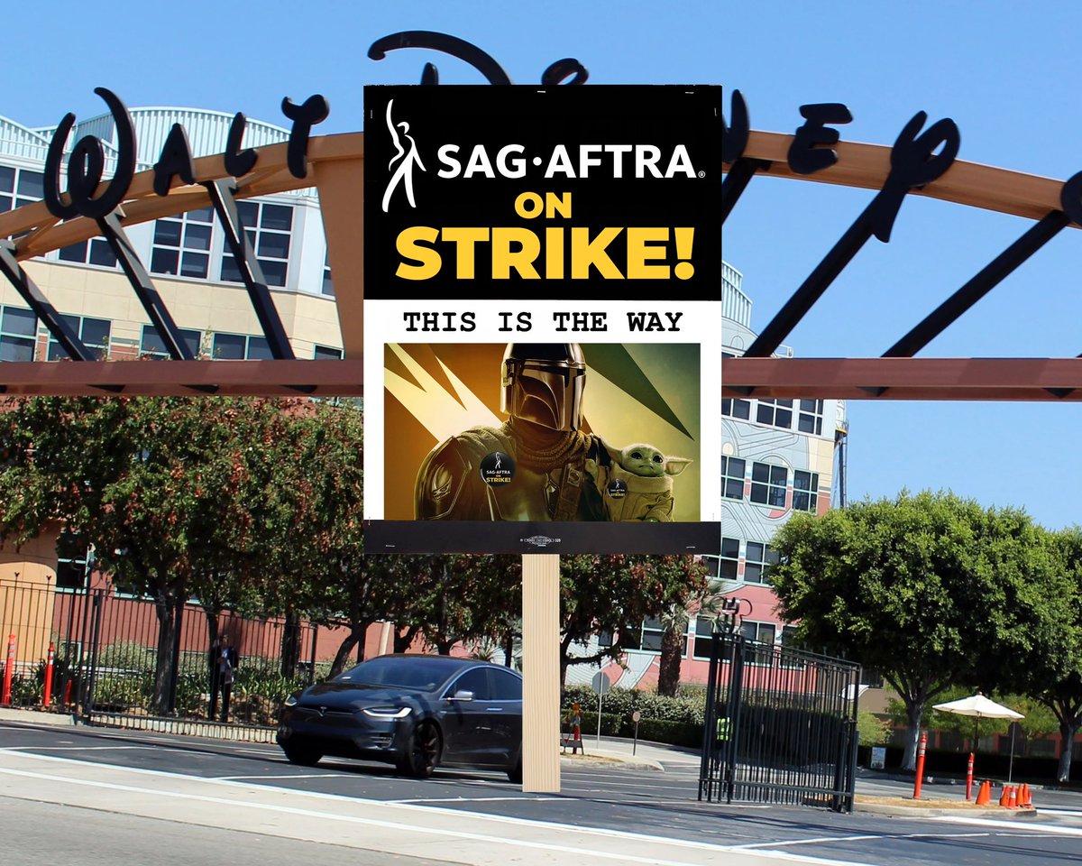 DailyPicket's tweet photo. DAY 106 --- 10/27/23

we have spoken

#ActorsStrike #SAGAFTRAStrike #SAGAFTRAStrong #Solidarity #Disney #StarWars #TheMandalorian #Grogu #ThisIsTheWay https://t.co/Ys0PpOJ3Yq
