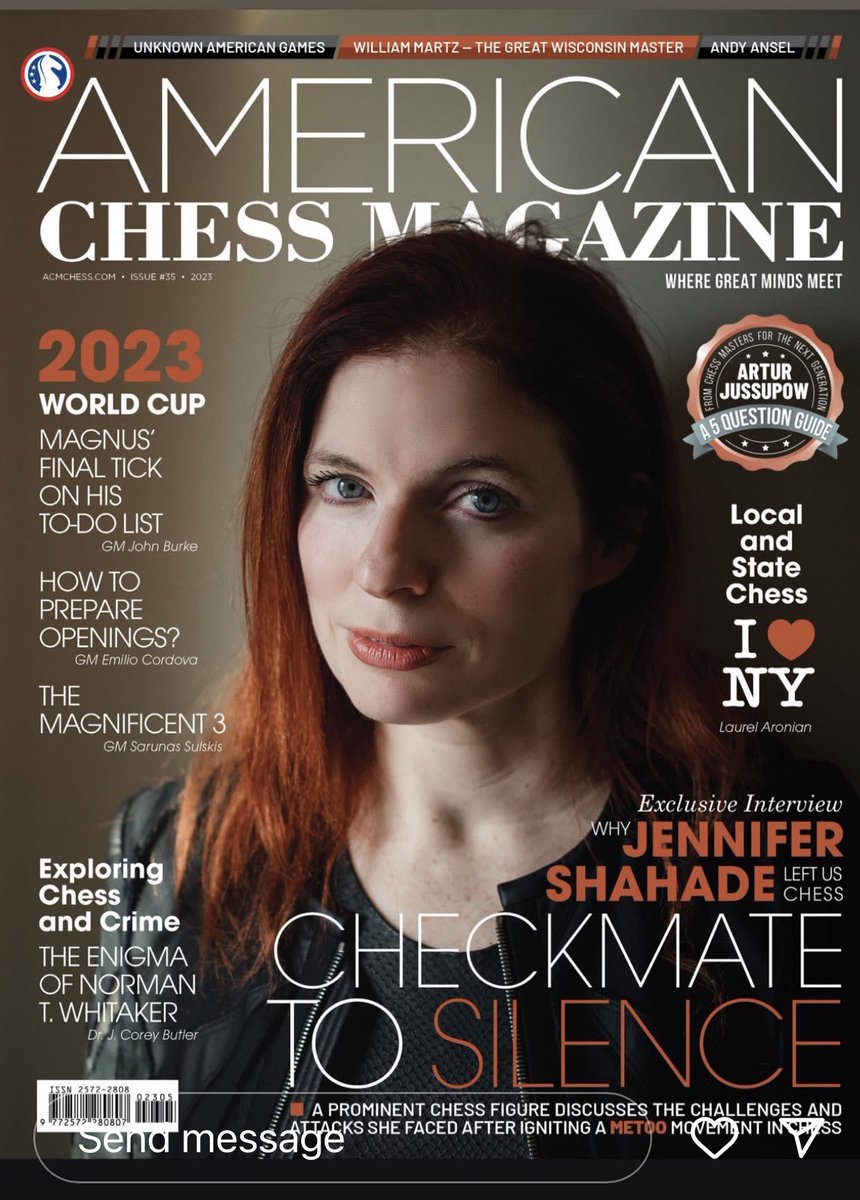franchessckka's tweet photo. So proud of my friend ⁦@JenShahade⁩ for speaking the truth and standing up as always for women in chess. https://t.co/01cF3f3NEl