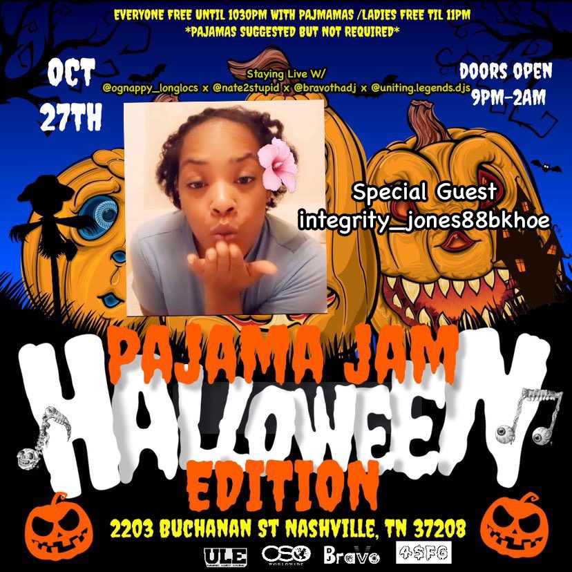 Tonight #Fri27Oct2024 is the 
#PajamaJam
#Halloween #Edition
.
📍 2203 Buchanan st
Doors open at 9p
Ladies w/ Pajamas Free til 11p
.
Staying live w/ @UnitingLegends @Piscean_Milf88