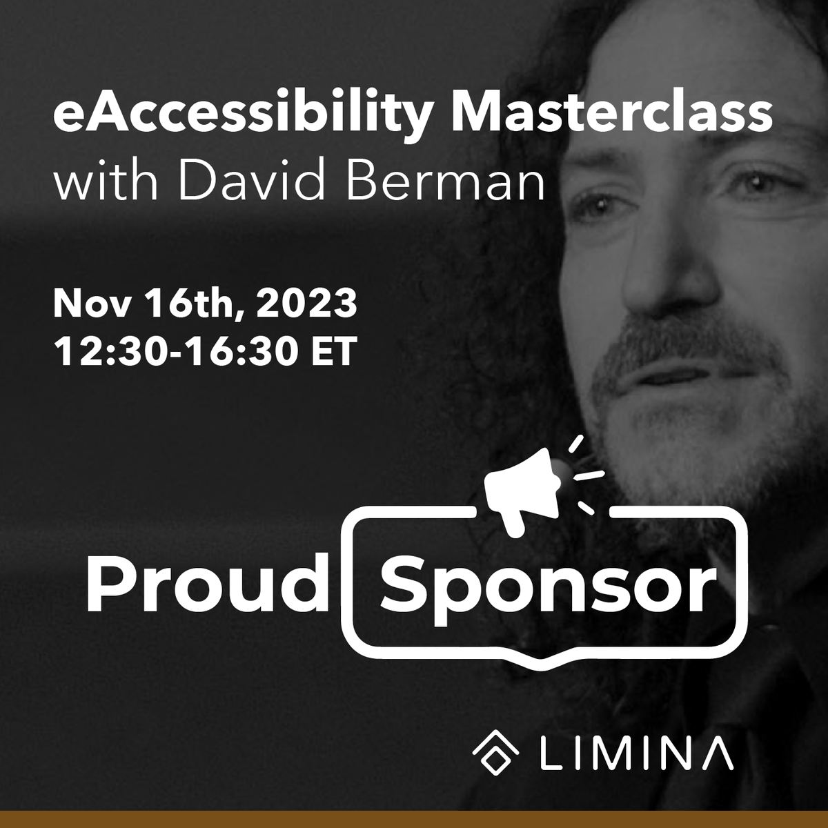 LiminaUX's tweet image. We&apos;re proud sponsors of @davidberman&apos;s eAccessibility Masterclass, where you will learn about Accessibility management for Web, Docs, &amp;amp; PDFs based on the latest legislation.

🗓 Date: Nov 16, 2023
⏰ Time: 12:30 - 16:30 ET
✅ Registration: wcag2.com/training/2023-…

 #accessibility