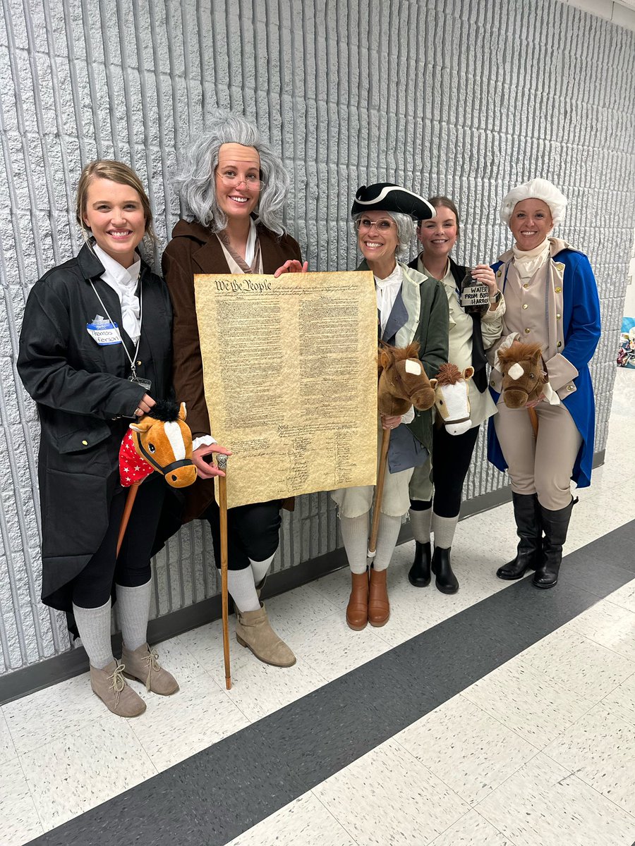 Bringing back the 1700s with the best team ever for Character Costume Day! #foundingfathers #aesriseabove