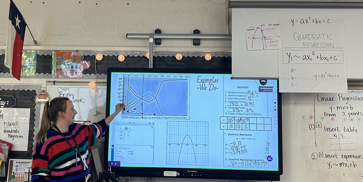 Lara00Susy's tweet image. Students analyzing facial trends using a Life Magazine Archive from 1939 and using the Quadratic Regression Equation to find the equation that BEST fits each trend. Answer the question correctly and you get your own 🥸
#honorsalgebraI
#OHSmath