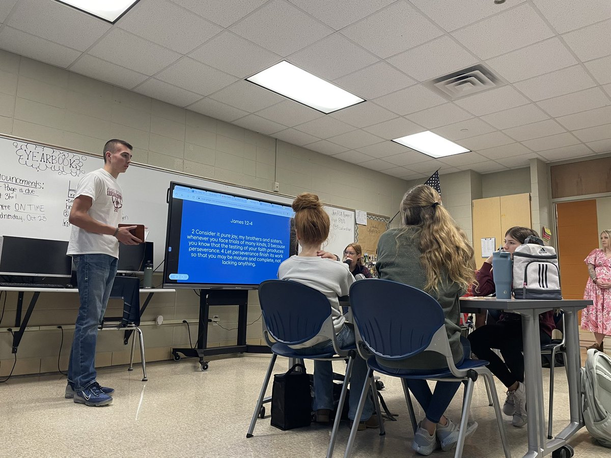 DrVickersEDU's tweet photo. So proud of our boy for leading this week’s @FordlandFca Huddle. It was a message I certainly needed to hear also.  ✝️ https://t.co/12o9oUvXpb
