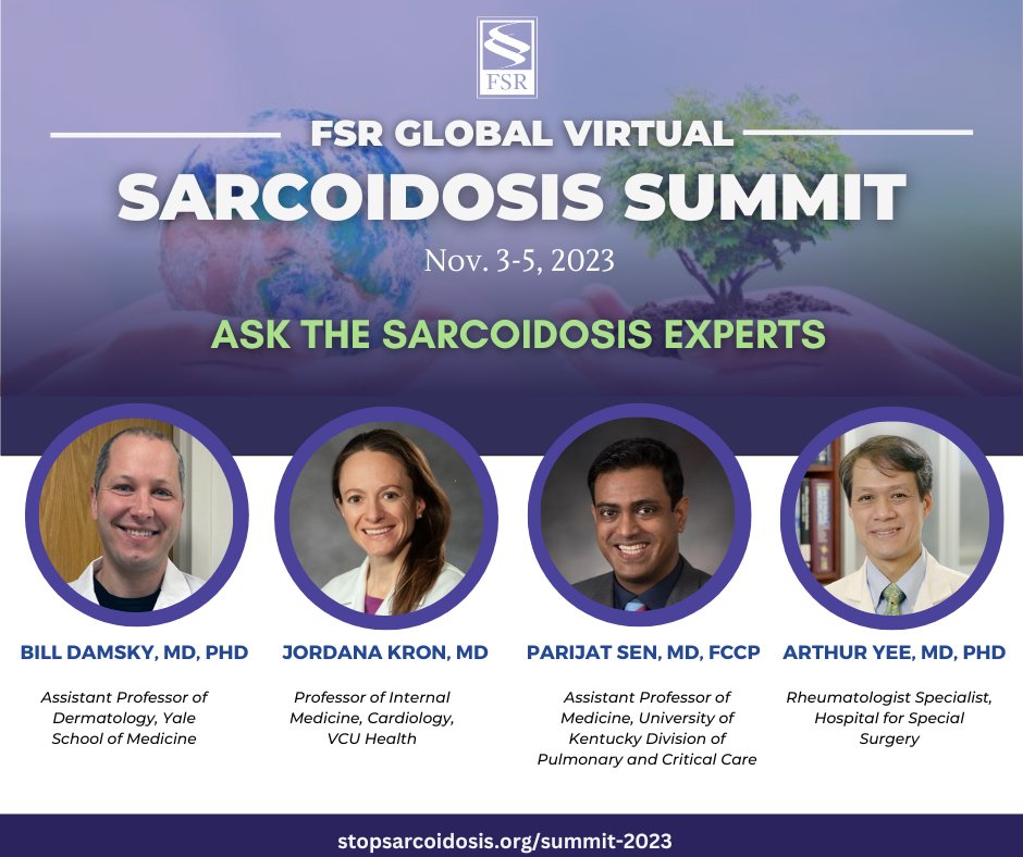 LAST CHANCE TO REGISTER and get your sarcoidosis questions answered at FSR's Global Virtual Sarcoidosis Summit's Ask the Experts session! This session features leading #sarcoidosis experts as they come together to answer questions directly from you. loom.ly/Xymxevc