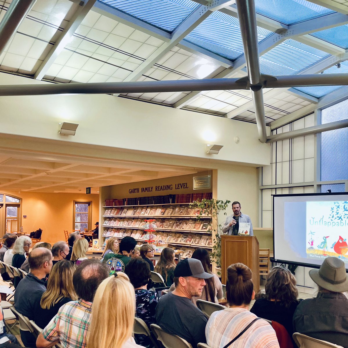 mattwardwords's tweet image. Thanks to everyone who helped launch UNFLAPPABLE last week! I had a blast with @warwicksbooks and our wonderful crowd. (Hope they manage to get the balloon rockets out of the library rafters soon)

@smagoon @AHedit @clarionbooks @HarperChildrens @LitTraveler

#kidlit #picturebook