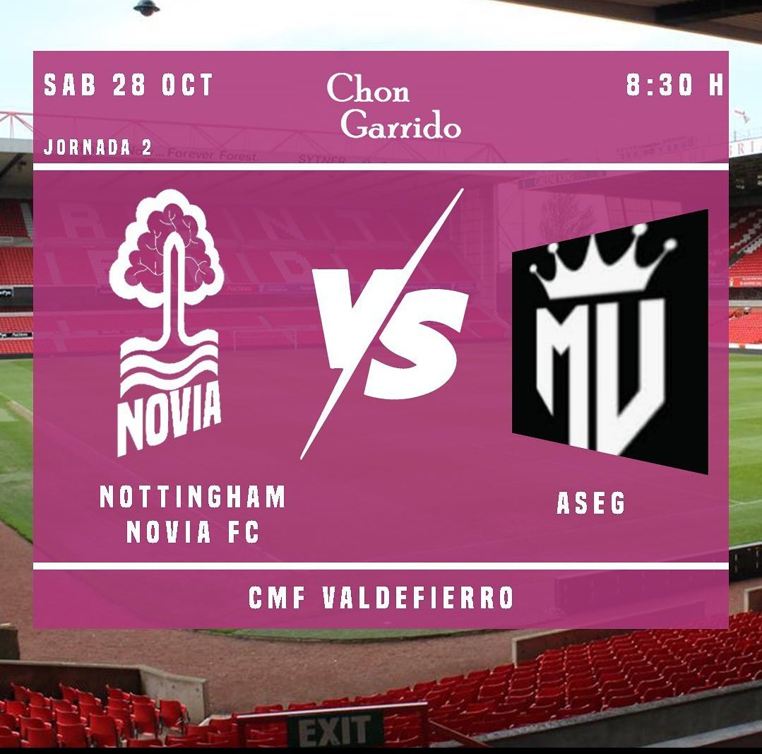 NottinghamNovia's tweet photo. MAÑANA ES DÍA DE PARTIDO!⚽️🏃
Disputaremos la segunda Jornada de la Liga en busca de la victoria.
OS ESPERAMOS!! VAMOS NOTTINGHAM!!
📍CMF Valdefierro
⏰️ 8:30 h
#NottinghamNovia #rossineros #unaciudadlateporti https://t.co/Ynw9X4lwwK