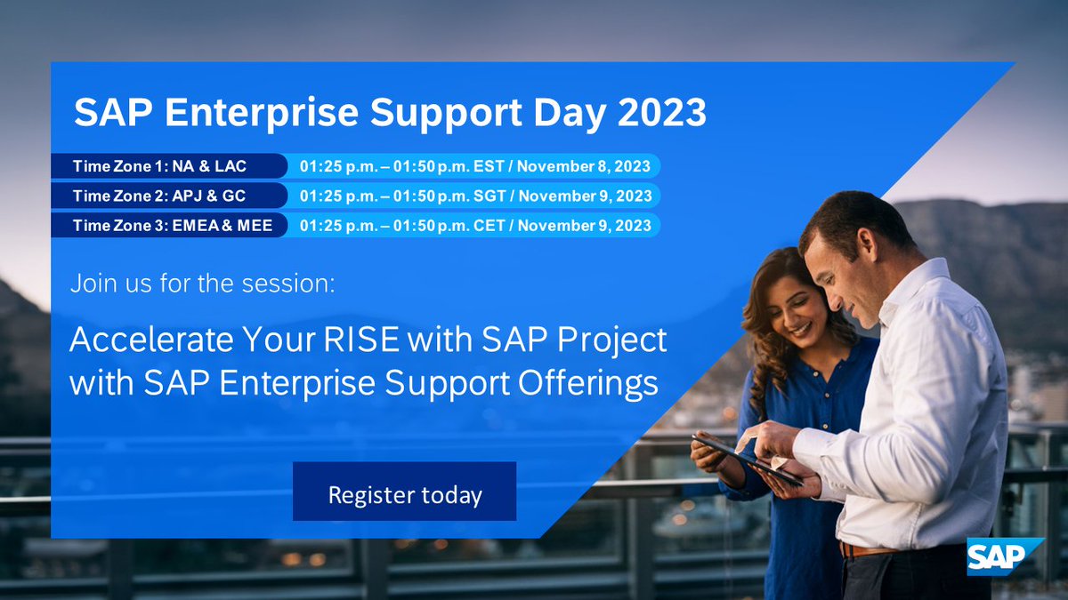 giselapicaro's tweet image. #SAPEnterpriseSupport Day 2023 presents &quot;Accelerate Your RISE with SAP Project&quot;. Discover the benefits of SAP Enterprise Support Offerings. 

🌟 Sign up now! imsap.co/6018u9mv0