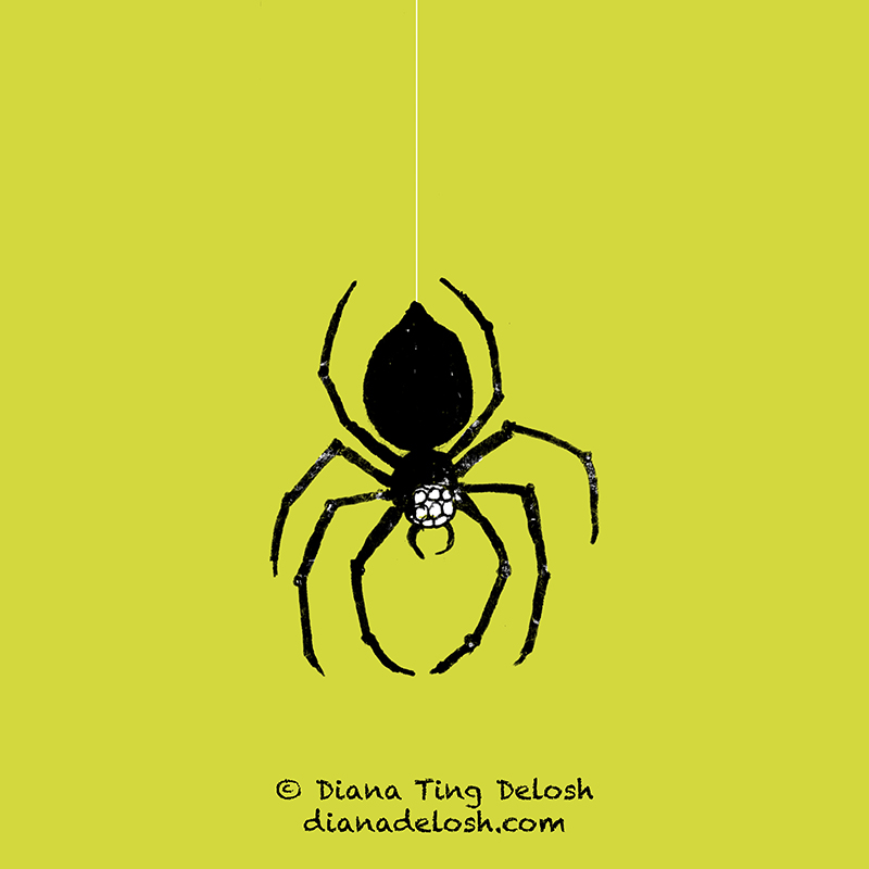 @Clr_Collective Here's a spooky spider for #colour_collective #CCcinnabargreenlight #spider #ink #illustration