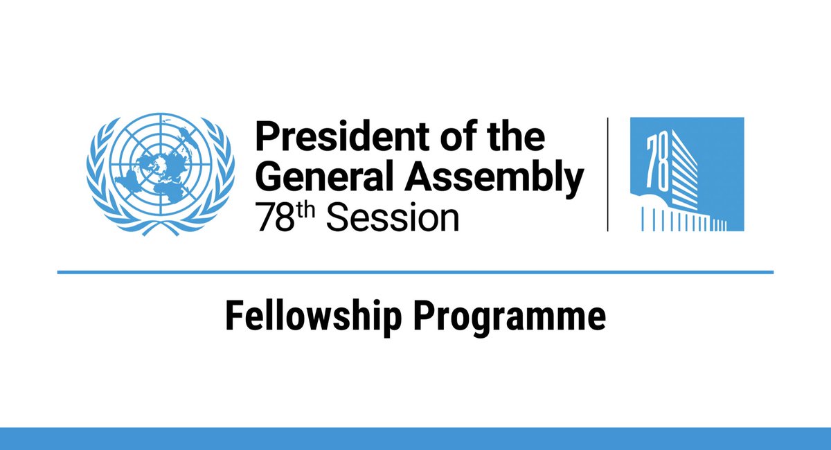 UN Youth Office (@unyouthaffairs) on Twitter photo Are you a young diplomat or civil servant from a developing country who is ambitious to help enhance meaningful youth engagement in multilateralism? 🤩
Don't miss this opportunity to apply for the next cohort of the <a href="/PGAYouthFellows/">PGA Fellowship</a> 🙋♀️ un.org/pga/78/2023/10…
<a href="/UN_PGA/">UN GA President</a> Are you a young diplomat or civil servant from a developing country who is ambitious to help enhance meaningful youth engagement in multilateralism? 🤩
Don't miss this opportunity to apply for the next cohort of the <a href="/PGAYouthFellows/">PGA Fellowship</a> 🙋♀️ un.org/pga/78/2023/10…
<a href="/UN_PGA/">UN GA President</a>