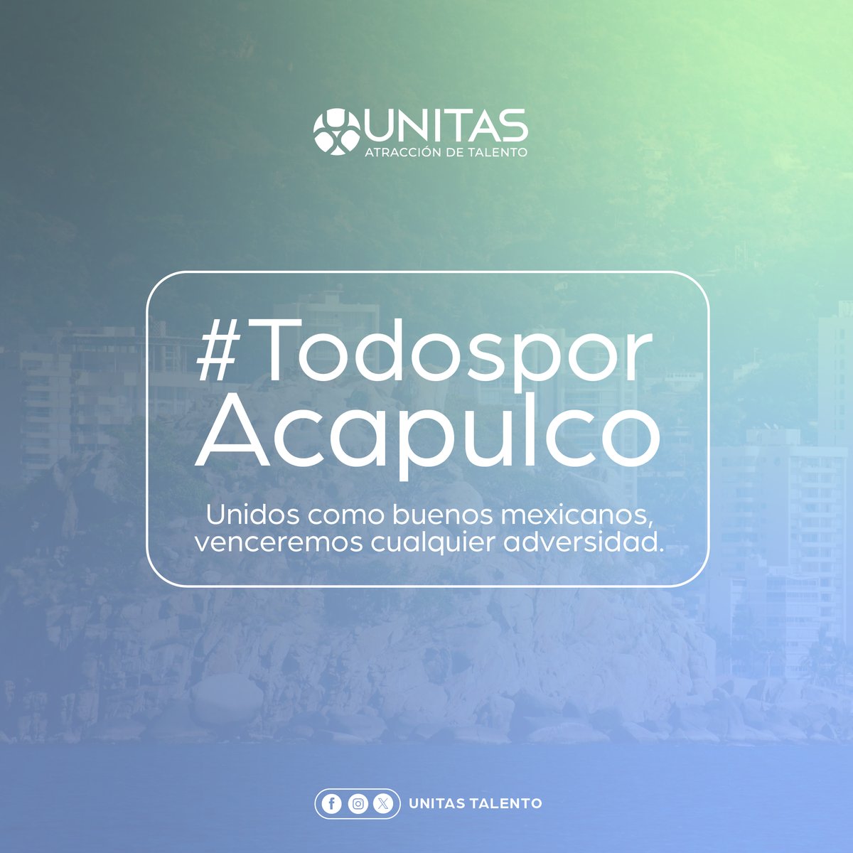#UnitasTalento Se suma al apoyo hacía nuestros queridos amigos de #AcapulcoGuerrero en este suceso tan lamentable 📦🌬💧📌🥫🫂.

#HuracanOtis #protecciónfamiliar #Acapulco #Guerrero #fuerzaacapulco #MexicanosUnidos