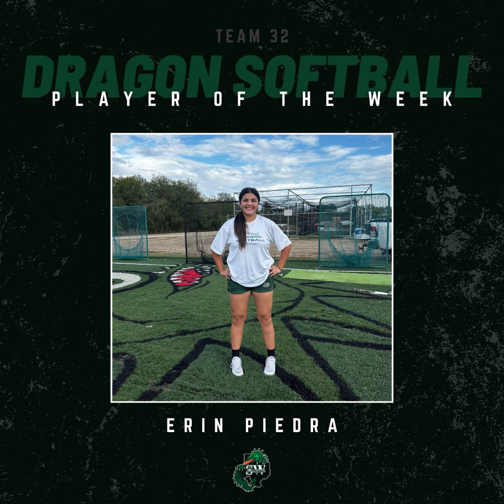 sw_dragon_sball's tweet photo. Congratulations to our player of the week Erin Piedra! 🔥 

She takes care of business on the field AND in the classroom too! 💪 https://t.co/sBR8BsUaQ4