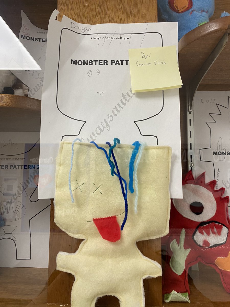 AnnaheimSchool's tweet photo. PAA 10/20/30 finished sewing the monsters that the Grade 1/2 class designed. Wow! They did an awesome job—the pictures don’t do them justice. https://t.co/tLtHARXPc3