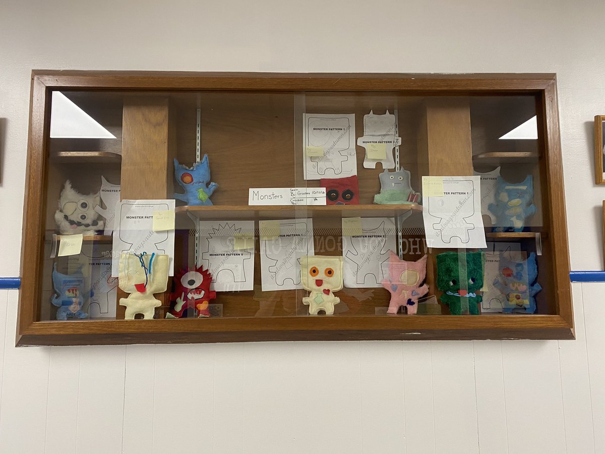 AnnaheimSchool's tweet photo. PAA 10/20/30 finished sewing the monsters that the Grade 1/2 class designed. Wow! They did an awesome job—the pictures don’t do them justice. https://t.co/tLtHARXPc3