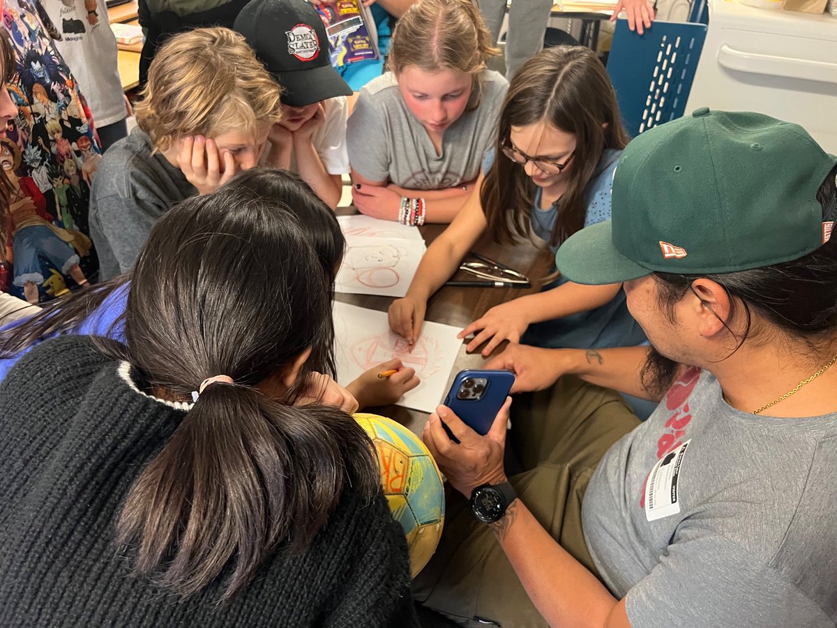 MsFearrington's tweet photo. Today Mr. Wattana taught us about animation and some great tips for drawing. Thank you so much for a great end to the first anime club session! https://t.co/T3oRdP0pON