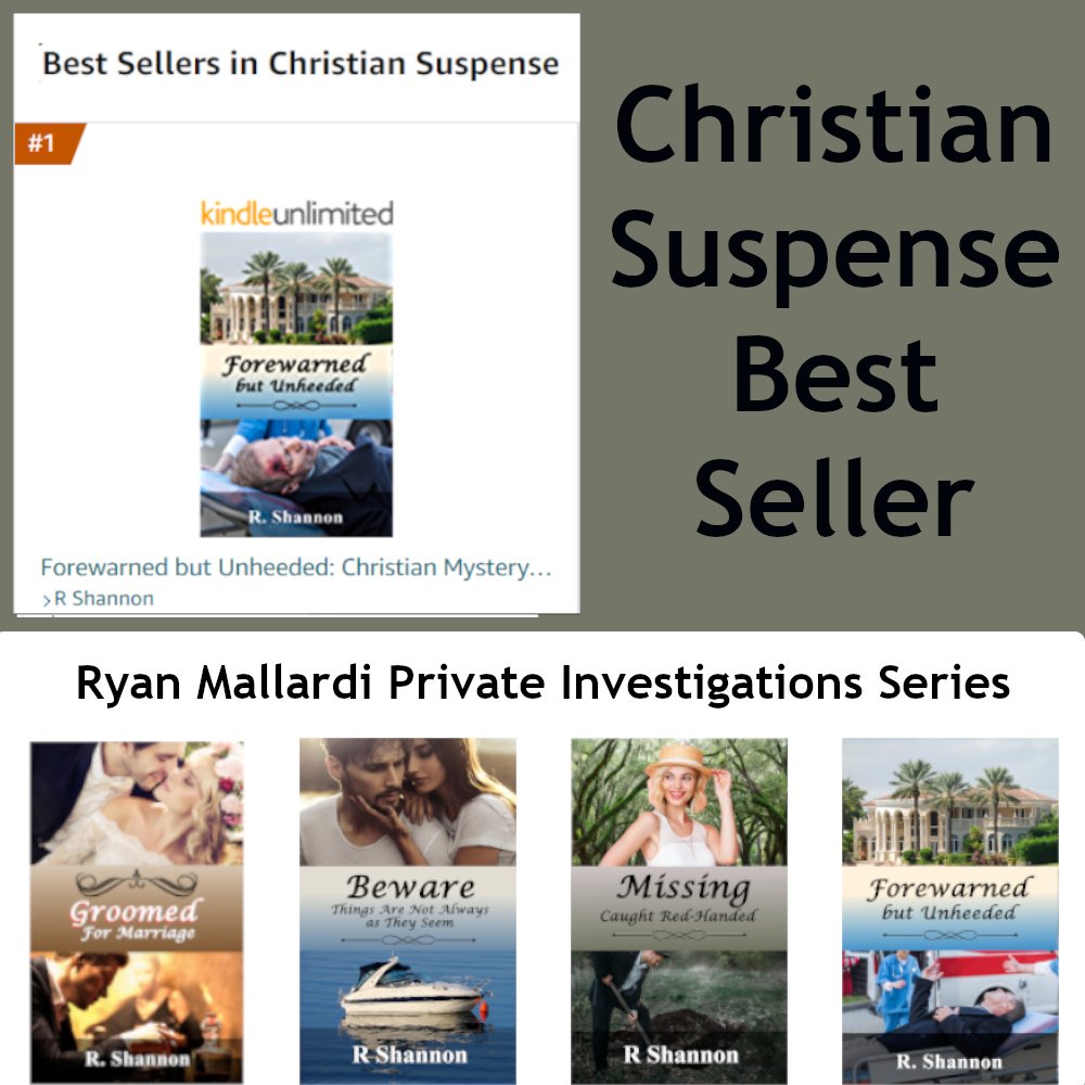 Christian Suspense - Number 1 Best Seller
Forewarned but Unheeded by R Shannon Author
Ryan Mallardi Private Investigations Series
amazon.com/dp/B08MZ3P11B
#christiansuspense, #catholicfiction, #catholicmysteries