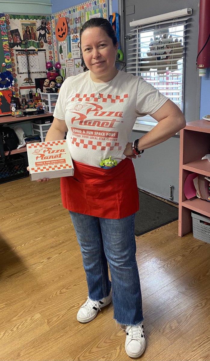 I’m trying hard to NOT slip in a bad mood…I’m looking forward to tonight and the HorrorThon, so that helps a little. And I got to dress up today for the class party #PlanetPizza