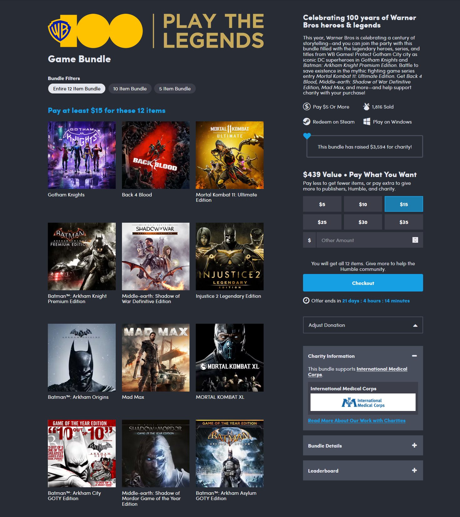 Humble WB Games Bundle 