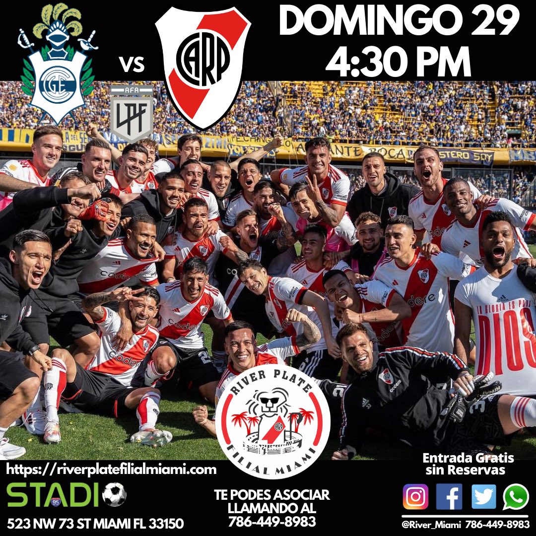 River_miami's tweet photo. @River_miami las redes de la Filial https://t.co/iJdgtTnDno