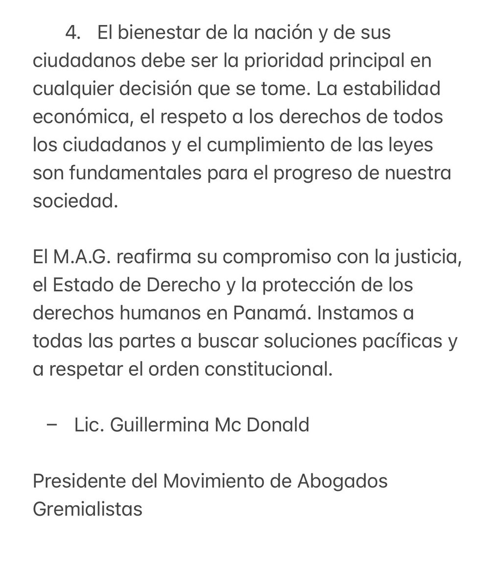 Comunicado a la nación.  🇵🇦