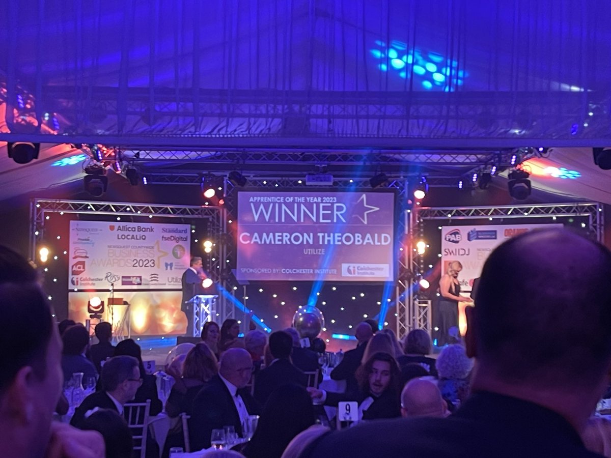 Over the moon for our very own Cameron Theobald who’s won Apprentice of the year. Congratulations Cameron. So we’ll deserved. #Essexbusinessawards #apprenticeships