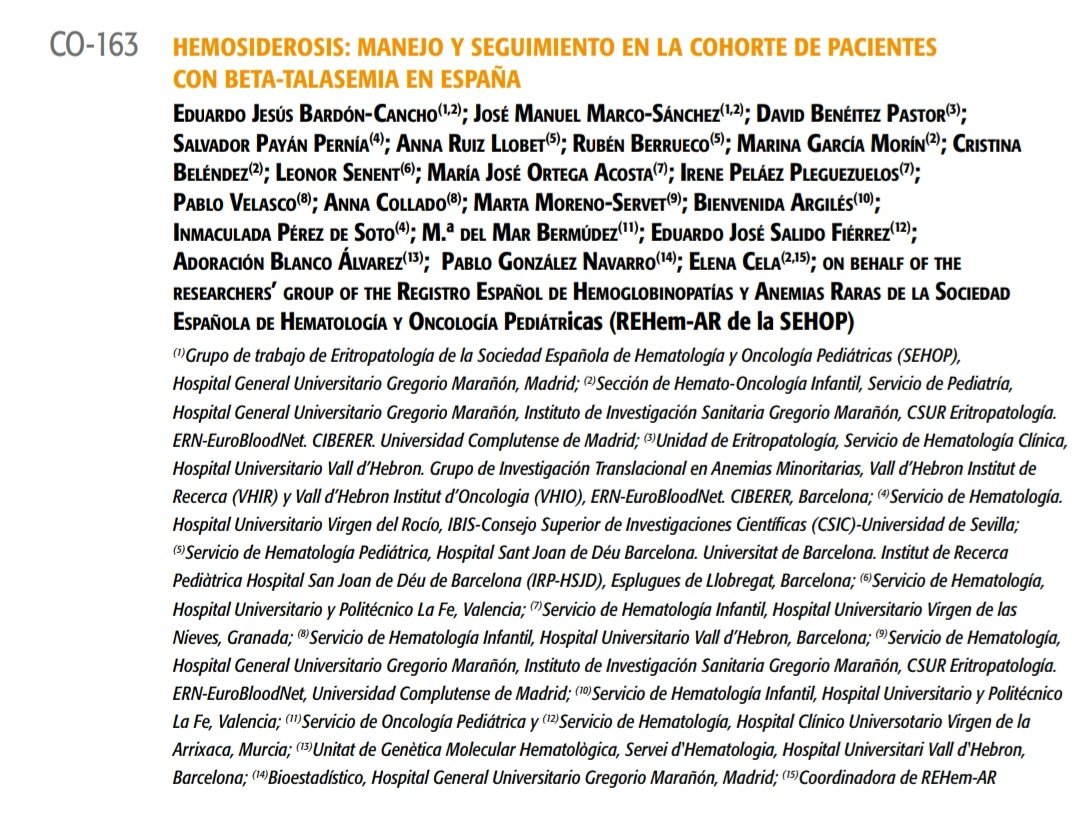 salvadorpayan's tweet image. #Hemato2023 ¡No os perdáis mañana a 15.30 h en sala Giralda la 3ª sesión de #Eritropatología y nuestras comunicaciones orales sobre hemoglobinopatía C,que presentaré yo,y sobre los pacientes con #talasemia incluidos en el Registro Español @AnemiaSEHOP,que presentará @edu_bardon!