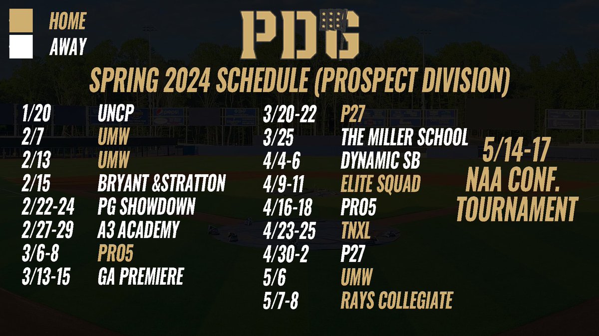 Our Spring 2024 Schedule! We’re pumped to join the @naaconference and can’t wait to get things rolling! #PDGAcademy | #Spring2024