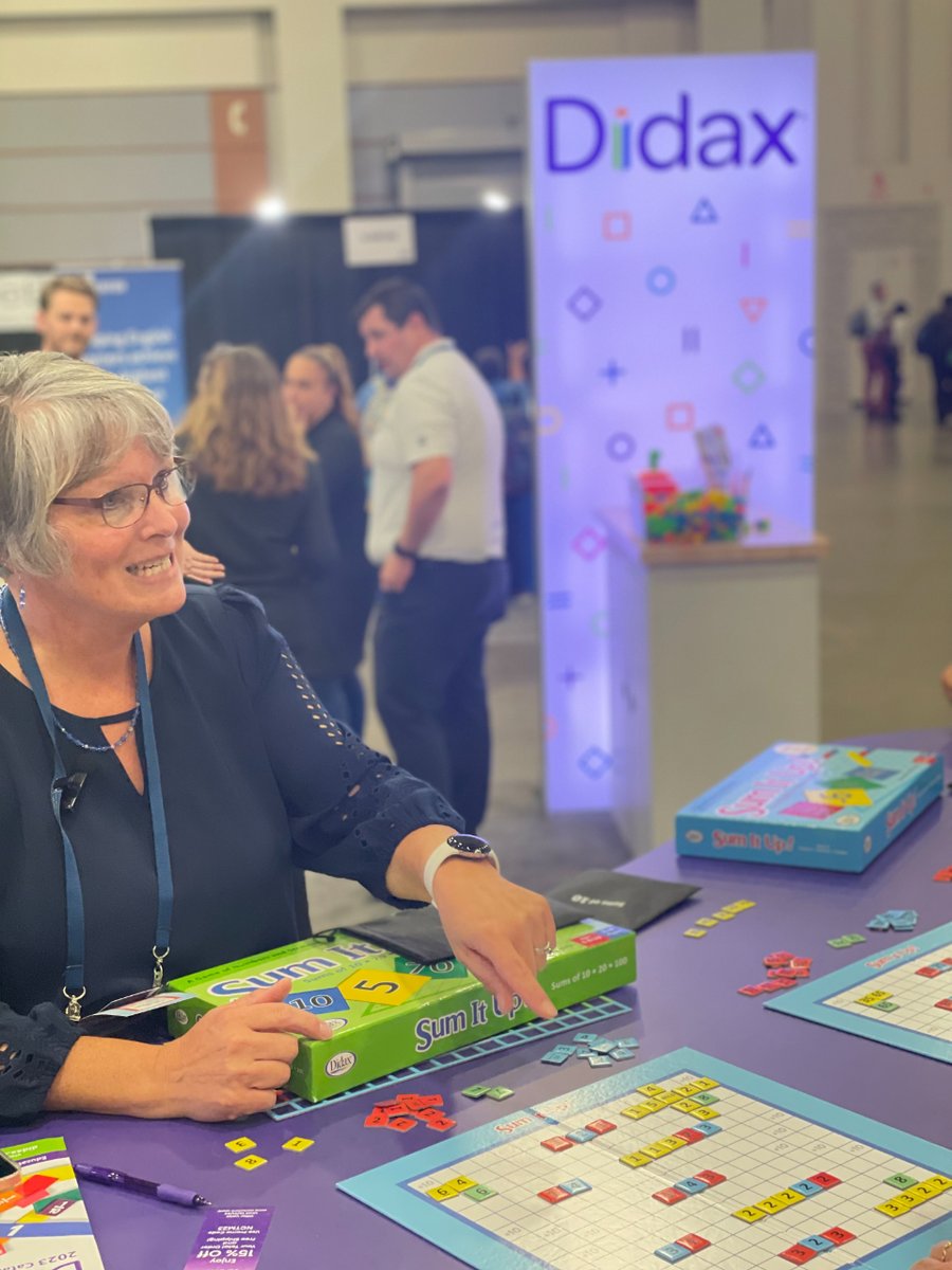 Meet Becky Duprey! 🤩

She is one of the creators of our BEST selling games, Sum It Up! 😲

Thanks so much Becky for stopping by our booth and showing visitors about Sum It Up! 🙌

If you'd like to purchase this game for your classroom, follow this link - didax.com/sum-it-up-sums…