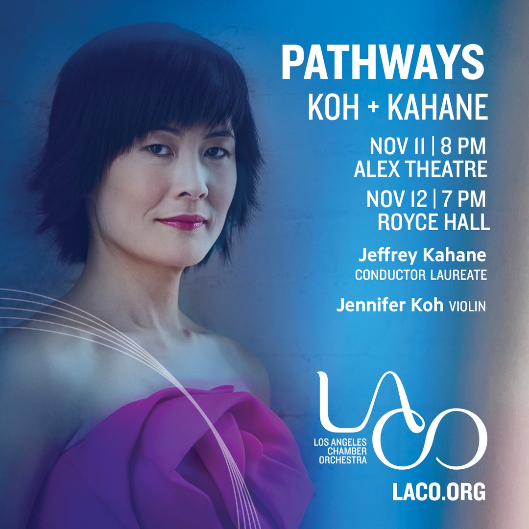 On Nov 11 &amp; 12, Conductor Laureate Jeffrey Kahane leads violinist <a href="/JenniferKoh1/">Jennifer Koh</a> and #LACO in <a href="/ComposerNina/">Nina C. Young</a>’s “Violin Concerto: Traces,” alongside music by C. P. E. Bach &amp; Felix Mendelssohn, as part of the state-wide <a href="/ca_festival_/">CA Festival</a>. Get tickets at laco.org!
