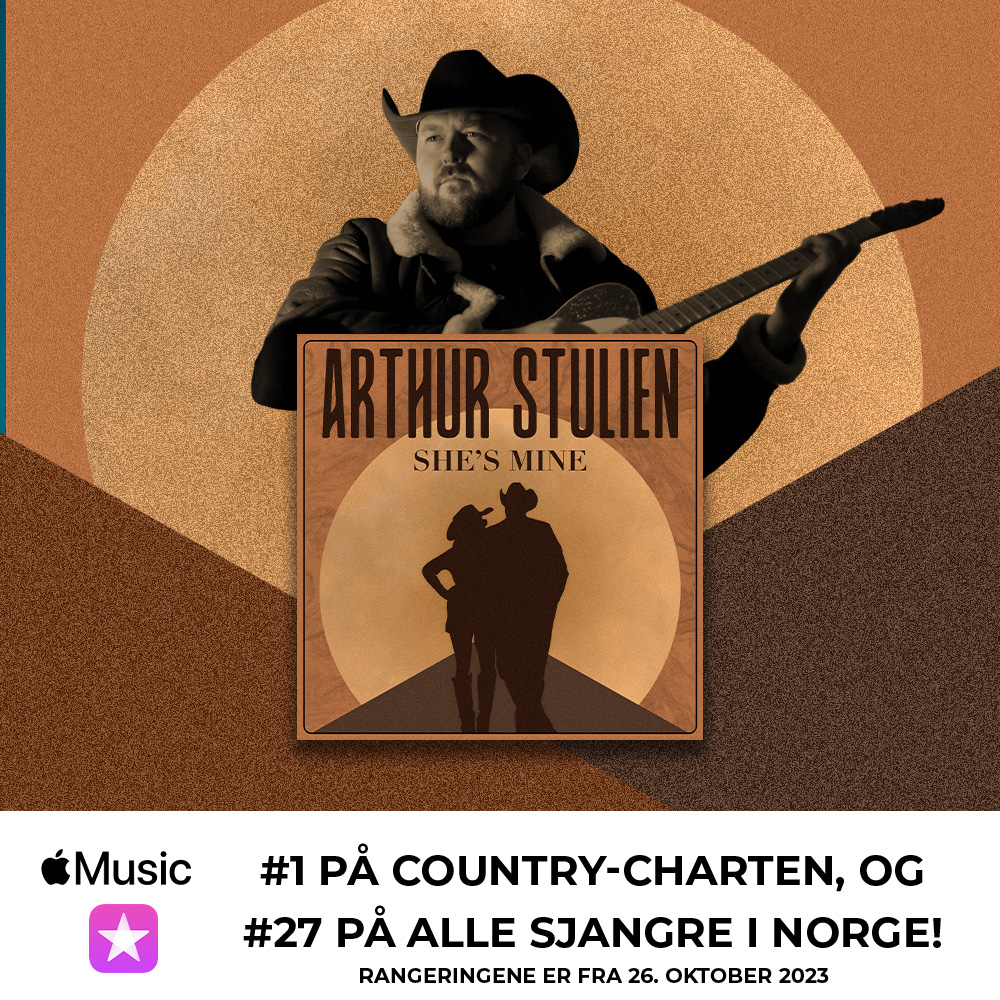 "She's Mine" gikk rett til #1 på Country-charten, og #27 på alle sjangre i Norge! Ikke hørt den ennå? Lytt her: arthurstulien.com/music/shes-mine
#CountryMusic #Nashville #CountryChart #NewMusicFriday #Norway