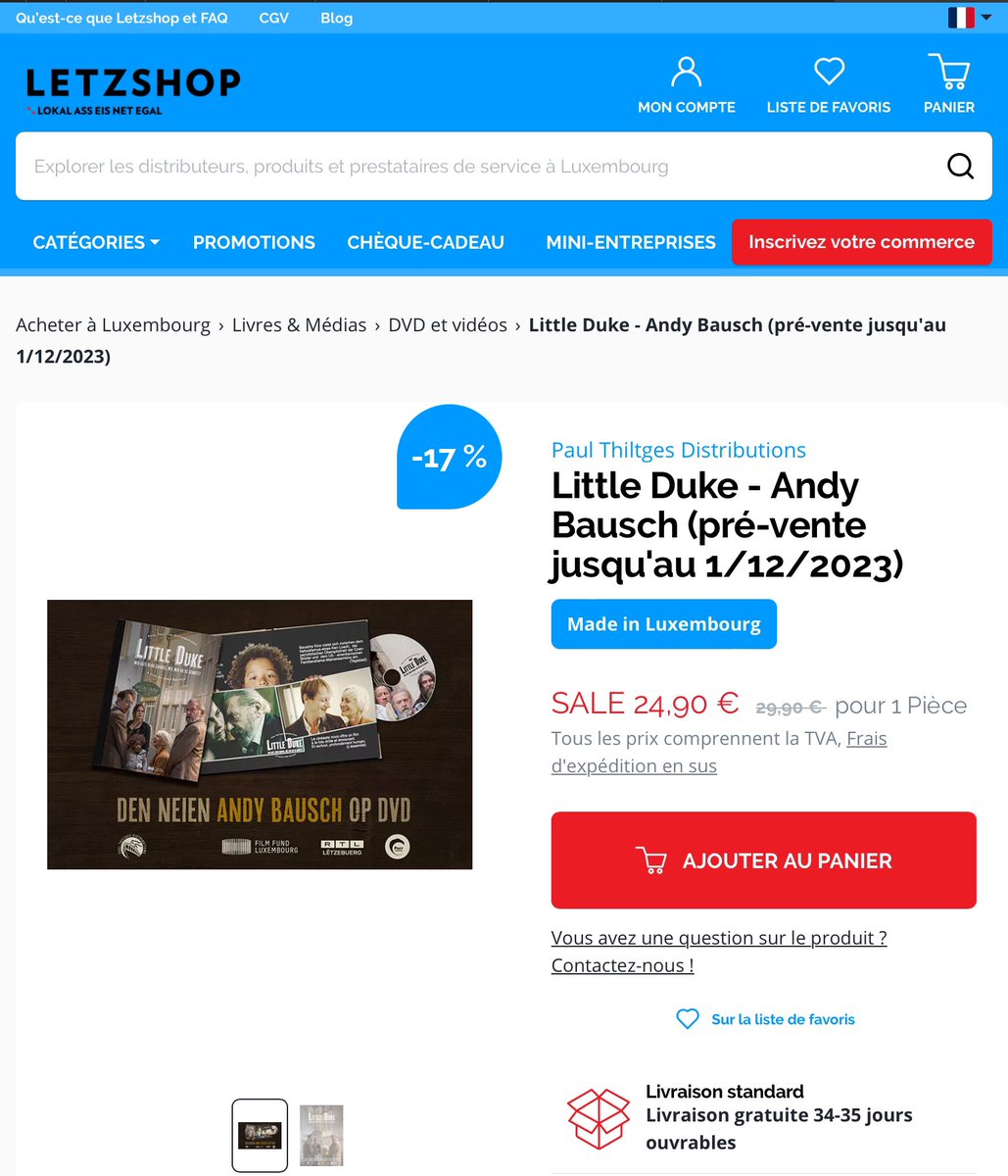 Pre-order now and until December 1st, 2023 the book/dvd “LITTLE DUKE” by Andy Bausch on Letzshop.lu (and you will receive it home by POST beginning of December!) 😉👌🏼🌻