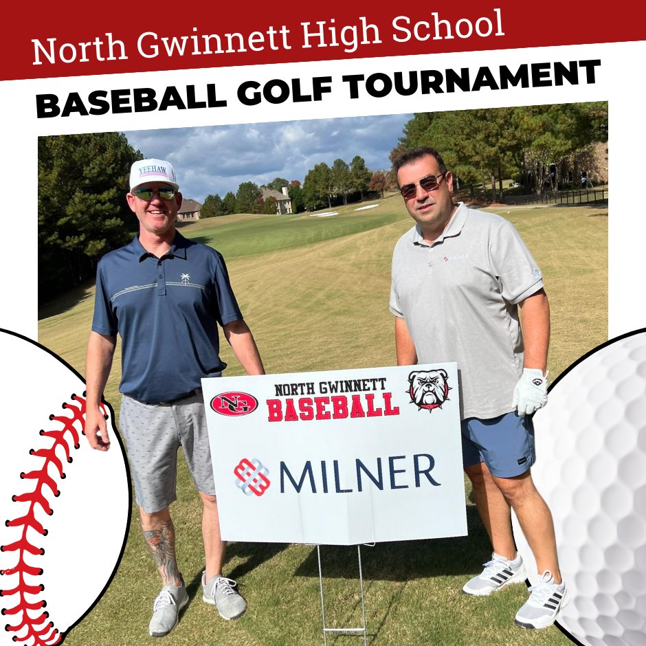 MilnerInc's tweet image. Happy to tee off for a great cause, supporting the North Gwinnett High School baseball team at the 14th annual fundraising golf tournament today! 🏌️‍♂️ #TeamMilner #GolfingForACause