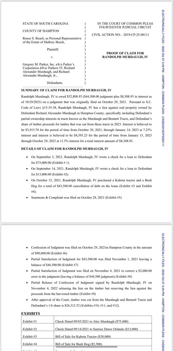 elizfarrell's tweet image. Alex Murdaugh’s brother is standing in line with Alex’s victims, claiming he’s owed $44,500 that he loaned Alex plus more than $8,300 in INTEREST. Why hasn’t Alex paid Randy from his father’s trust money? These people are unbelievable …