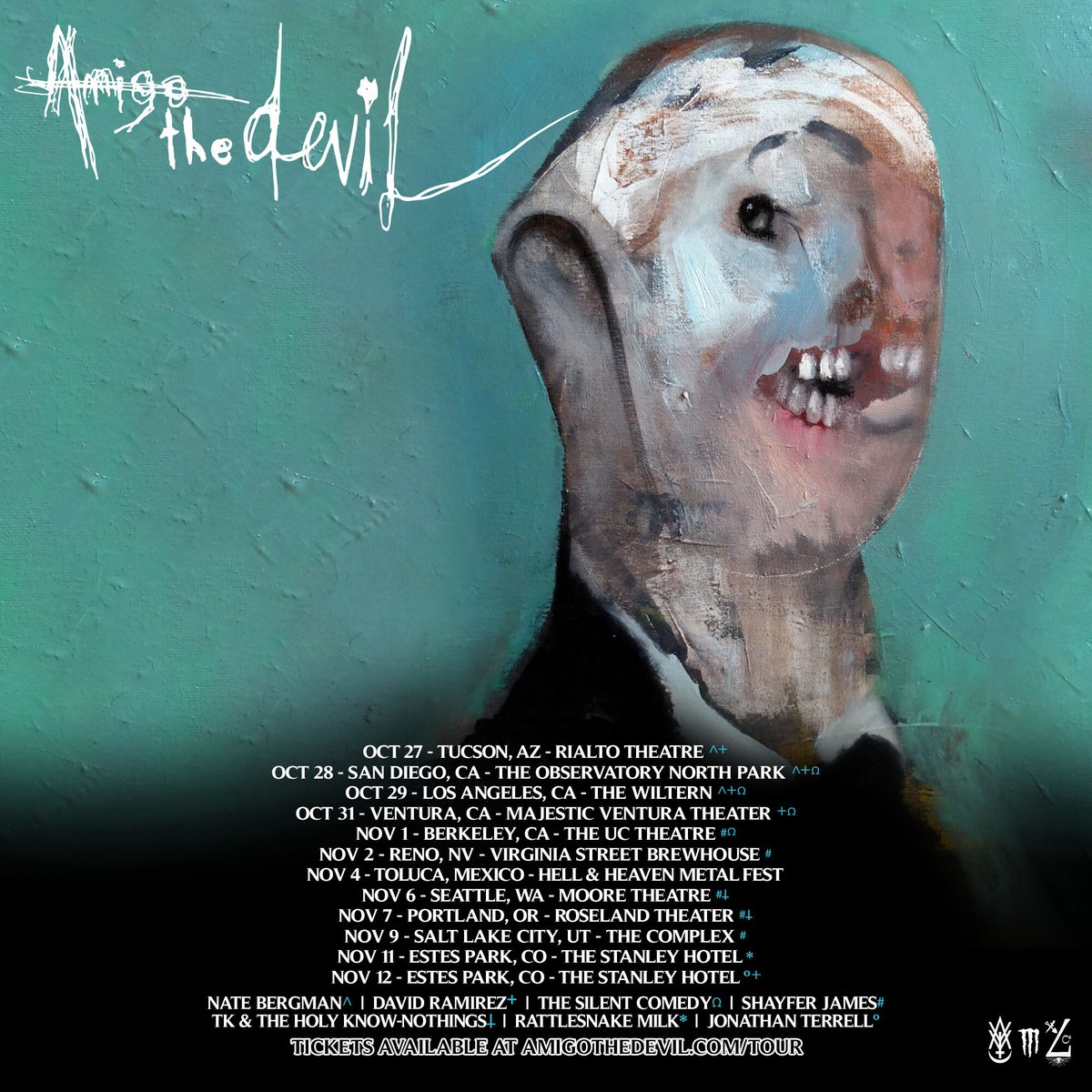 AmigoTheDevil's tweet photo. New line-ups for the shows are up now! Thanks @DavidRamirezTX, @NathanMBergman, @TheSilentComedy, @shayferjames, TK &amp; The Holy Know-Nothings, Rattlesnake Milk &amp; @JonathanTerrell  for joining us. 

Check the art below to see where you can find us!

https://t.co/sFM6EXUlvv https://t.co/HwENX1L5iR
