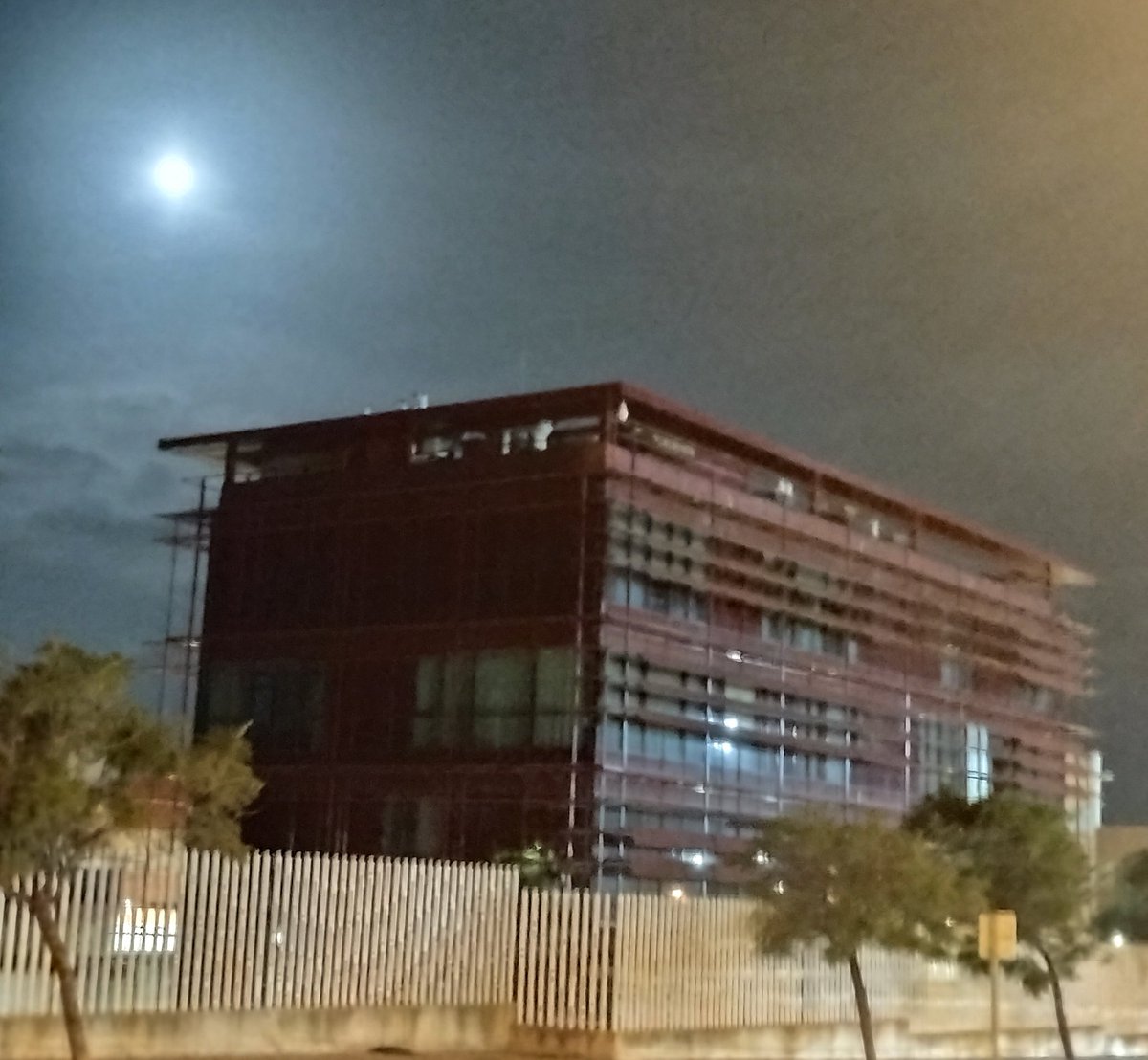 Moon over the Robert H. Grubbs Building