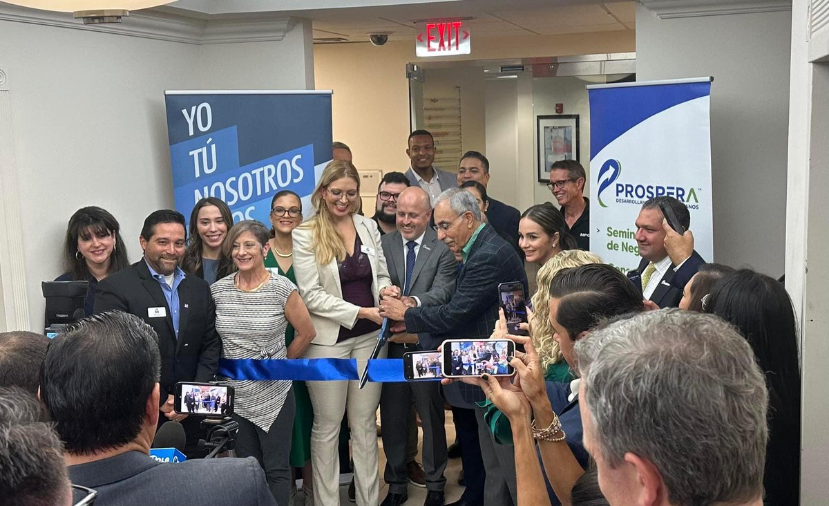 MonicaH630's tweet photo. Yesterday was definitely a great milestone for @FCHCCflorida as we opened our offices! Thank you all for joining us and celebrate! Proud of the partnership with @ProsperaUSA to open our offices together! #hispanicbusinesses #latinos https://t.co/Aw4RGHfpCp